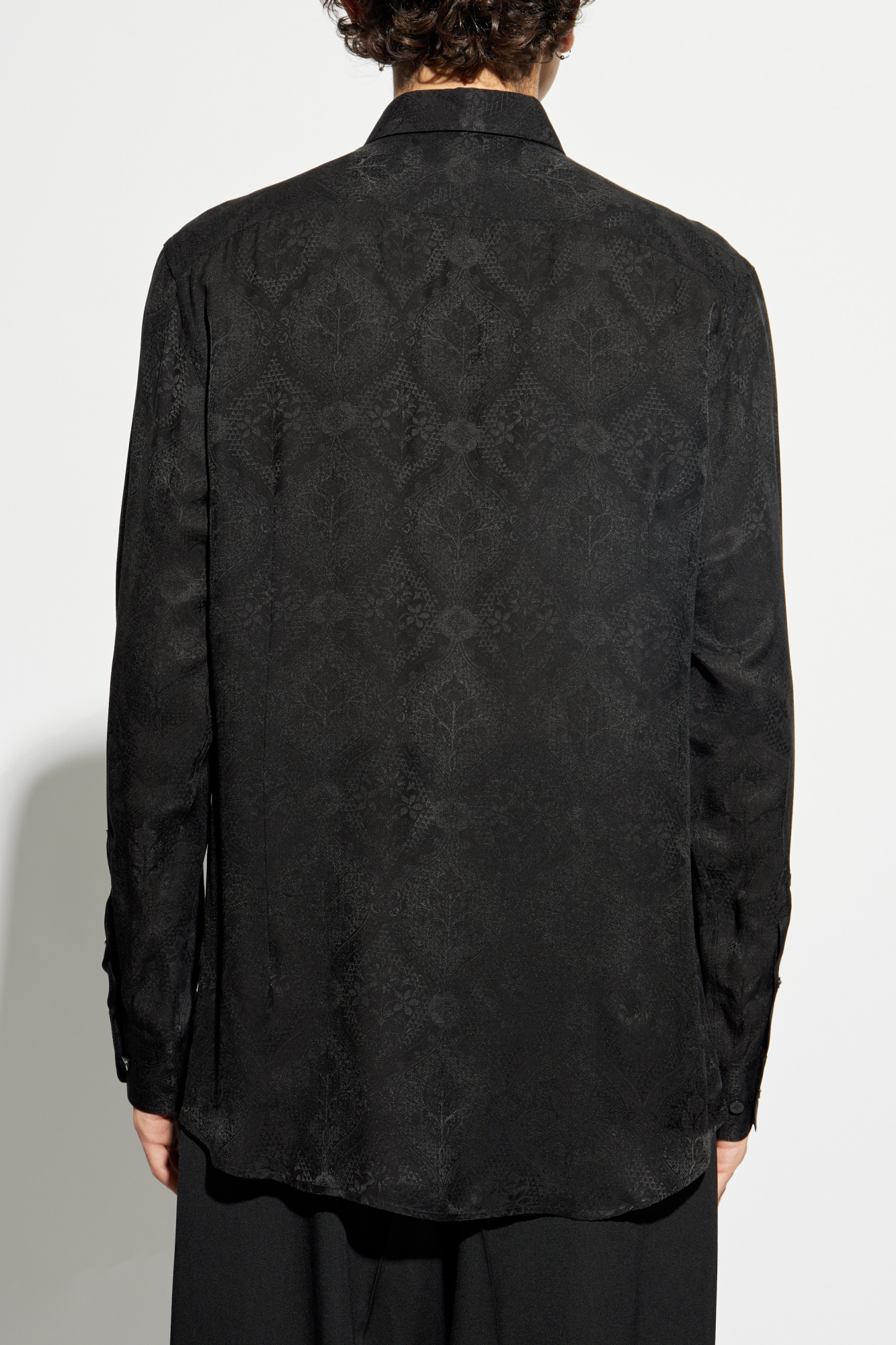 Etro Floral Jacquard Roma Shirt In Black