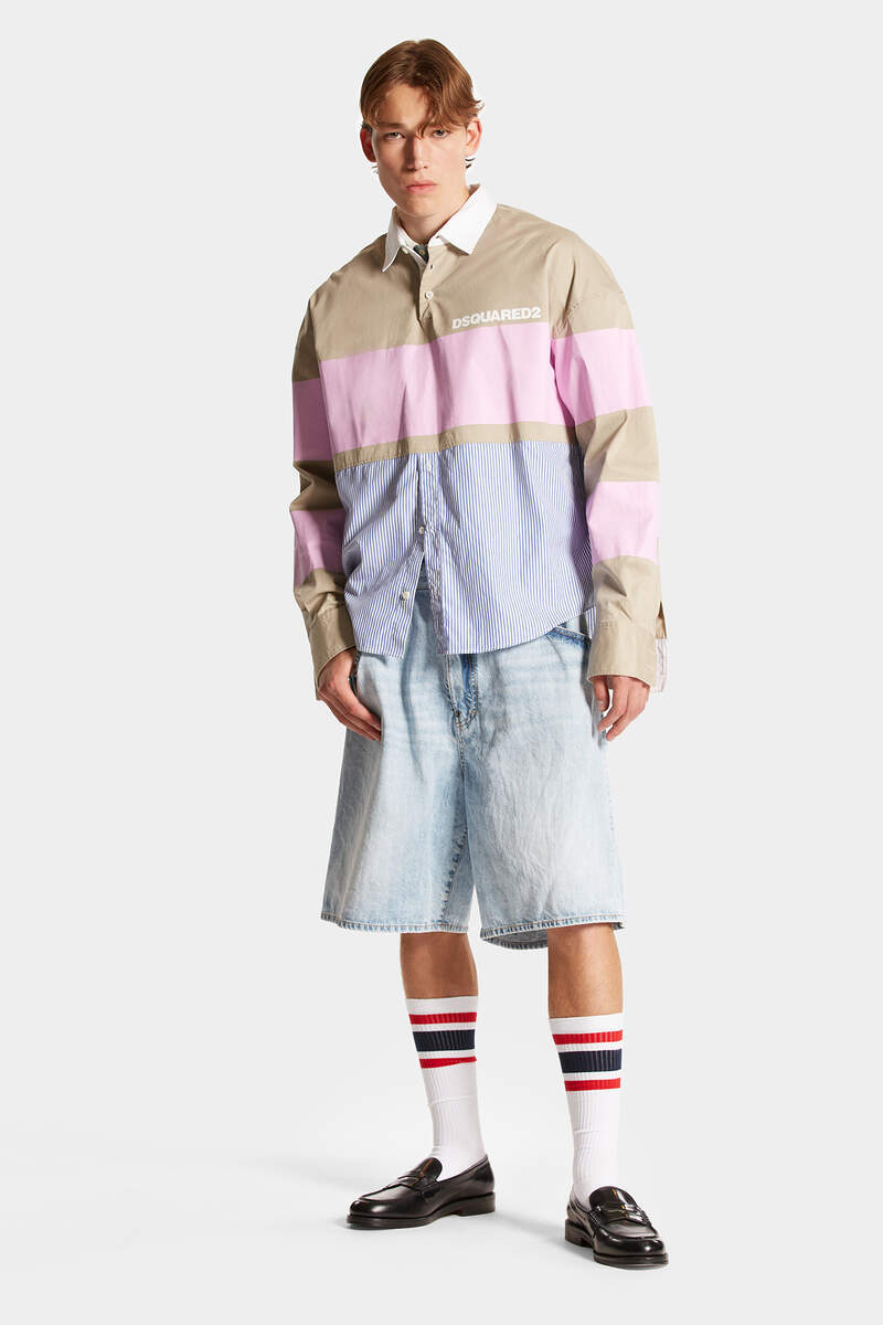 Dsquared2 Light Palm Beach Denim Shorts In Blue
