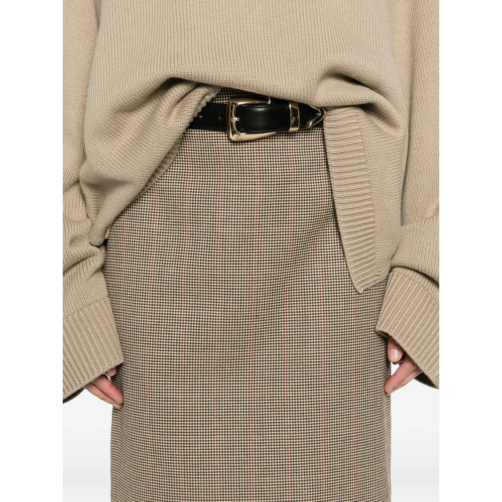 The Frankie Shop Plaid-pattern Midi Skirt In Neutral