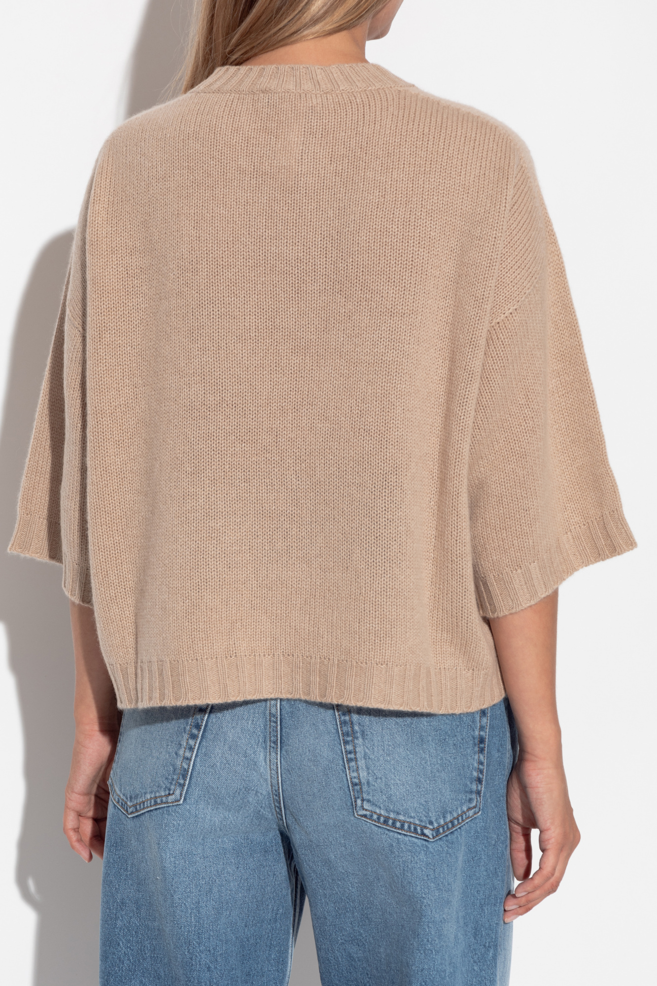 Fabiana Filippi Round-neck Half-sleeve Sweater In Neutral