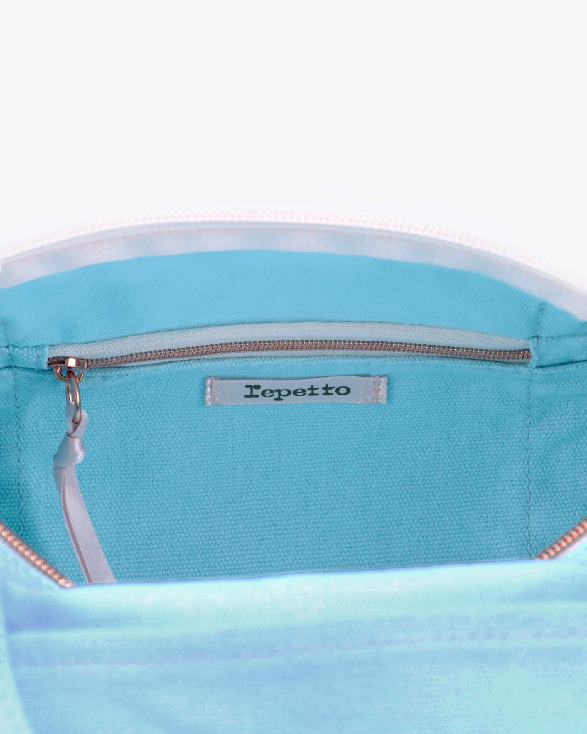 Repetto Small Cotton Duffle Bag With Logo In Blue