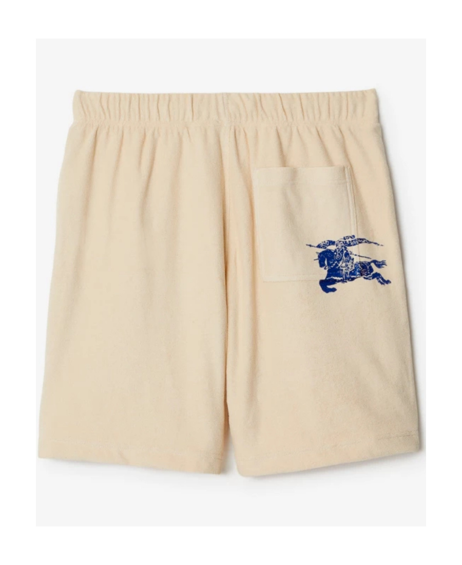 Burberry Relaxed-fit Cotton Shorts With Drawstring Waistband In Neutral