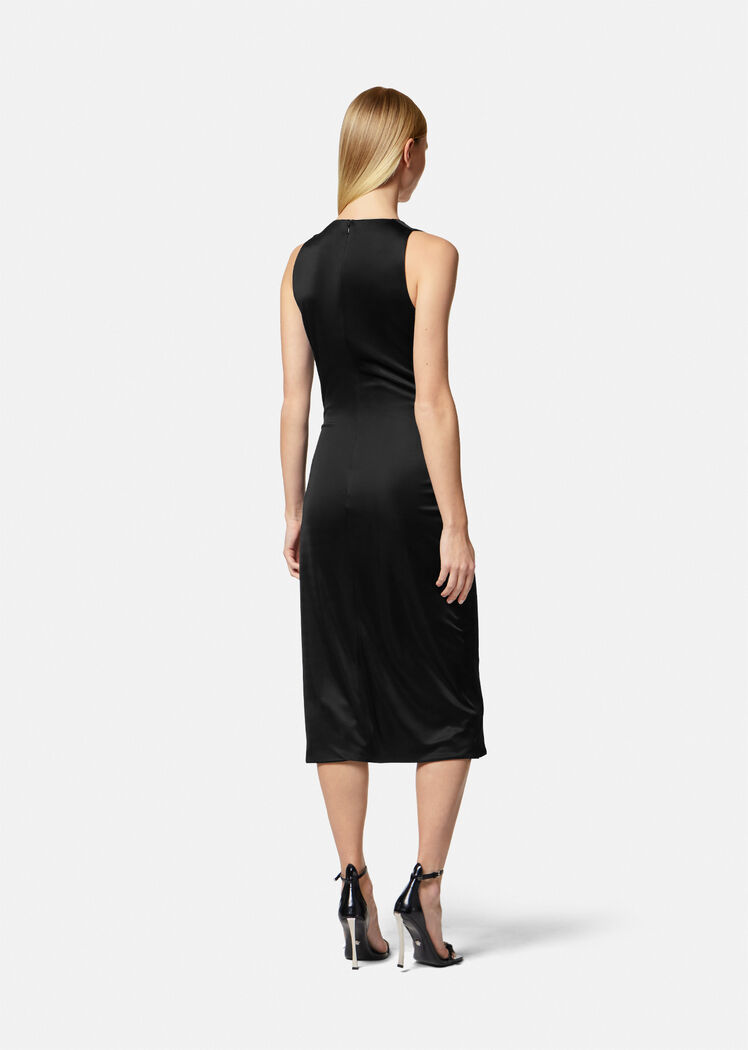 Versace Medusa '95 Black Midi Dress In Black