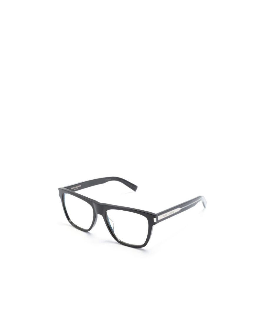 Saint Laurent Engraved-logo Square-frame Glasses In White