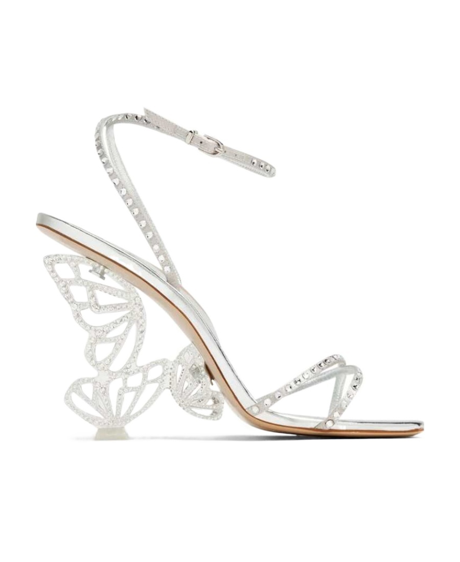 Sophia Webster Paloma Crystal Butterflies-heel Sandals In White