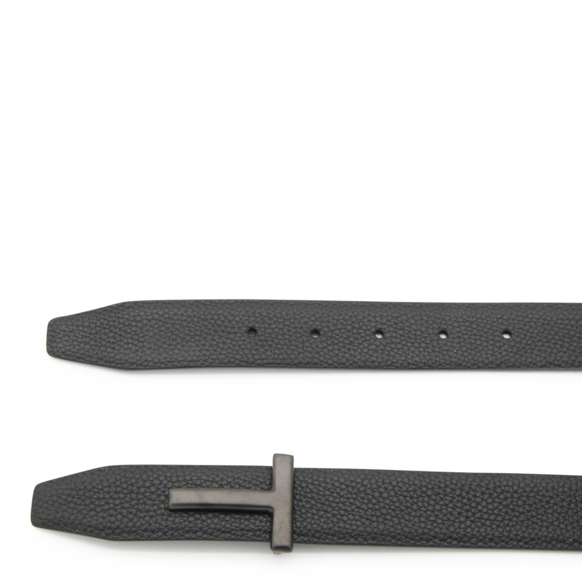 Tom Ford Mens Black Reversible Brand-plaque Leather Belt In Black