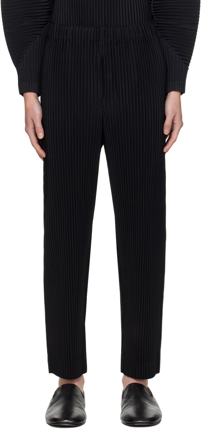 Shop Issey Miyake Mc January Pleated Trousers In Black