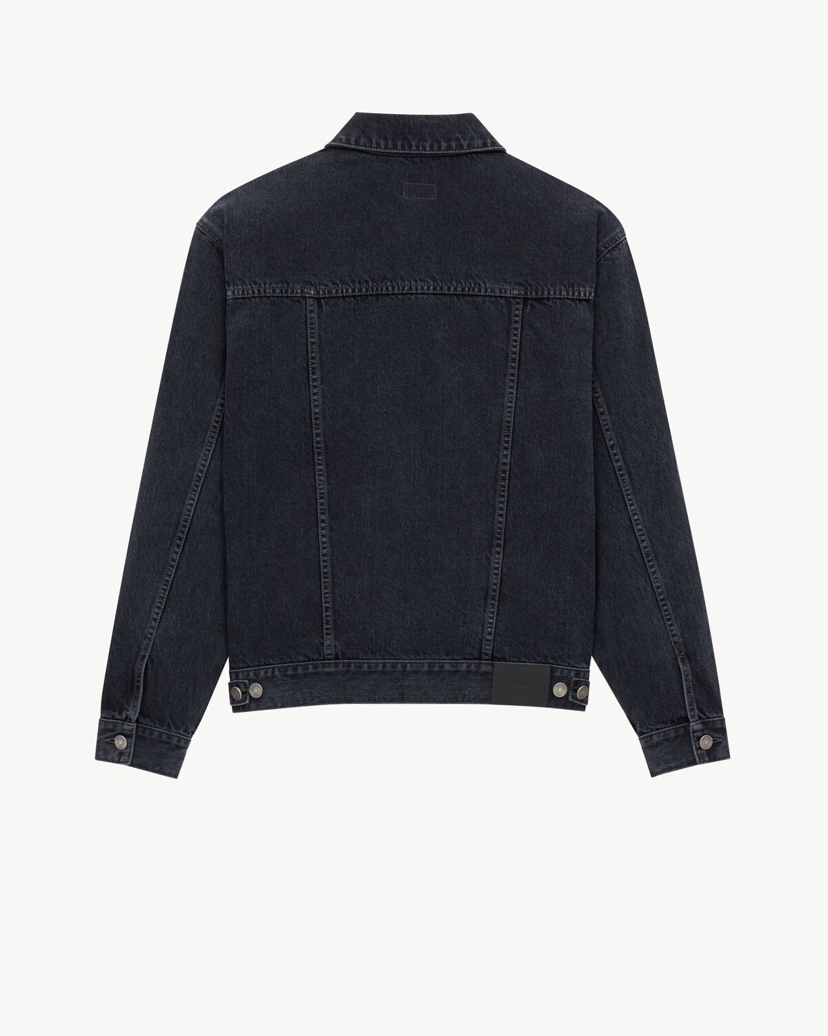 Saint Laurent Trucker Jacket In French Black Denim In Blue