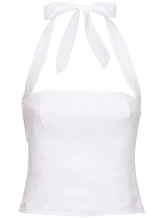 Reformation Malika Linen Halter Top