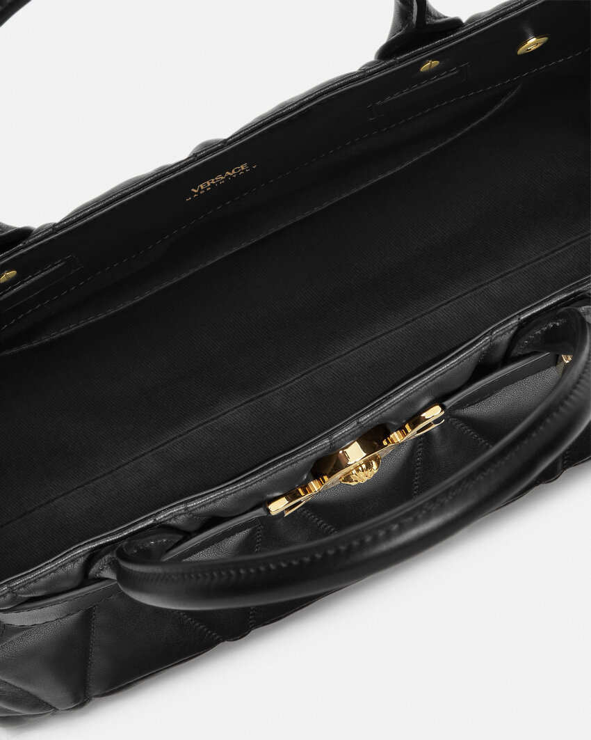 Versace Medusa '95 Top Handle Bag In Black