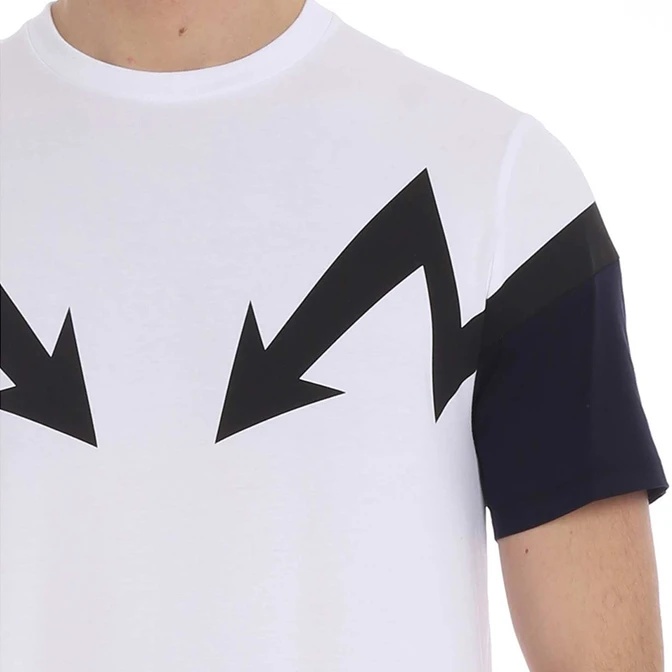 Neil Barrett Lightning Pattern T-shirt In White