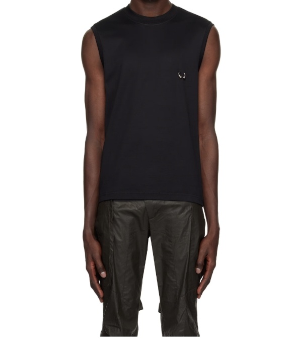 Mugler Black Signature Sleeveless Tank Top In Black