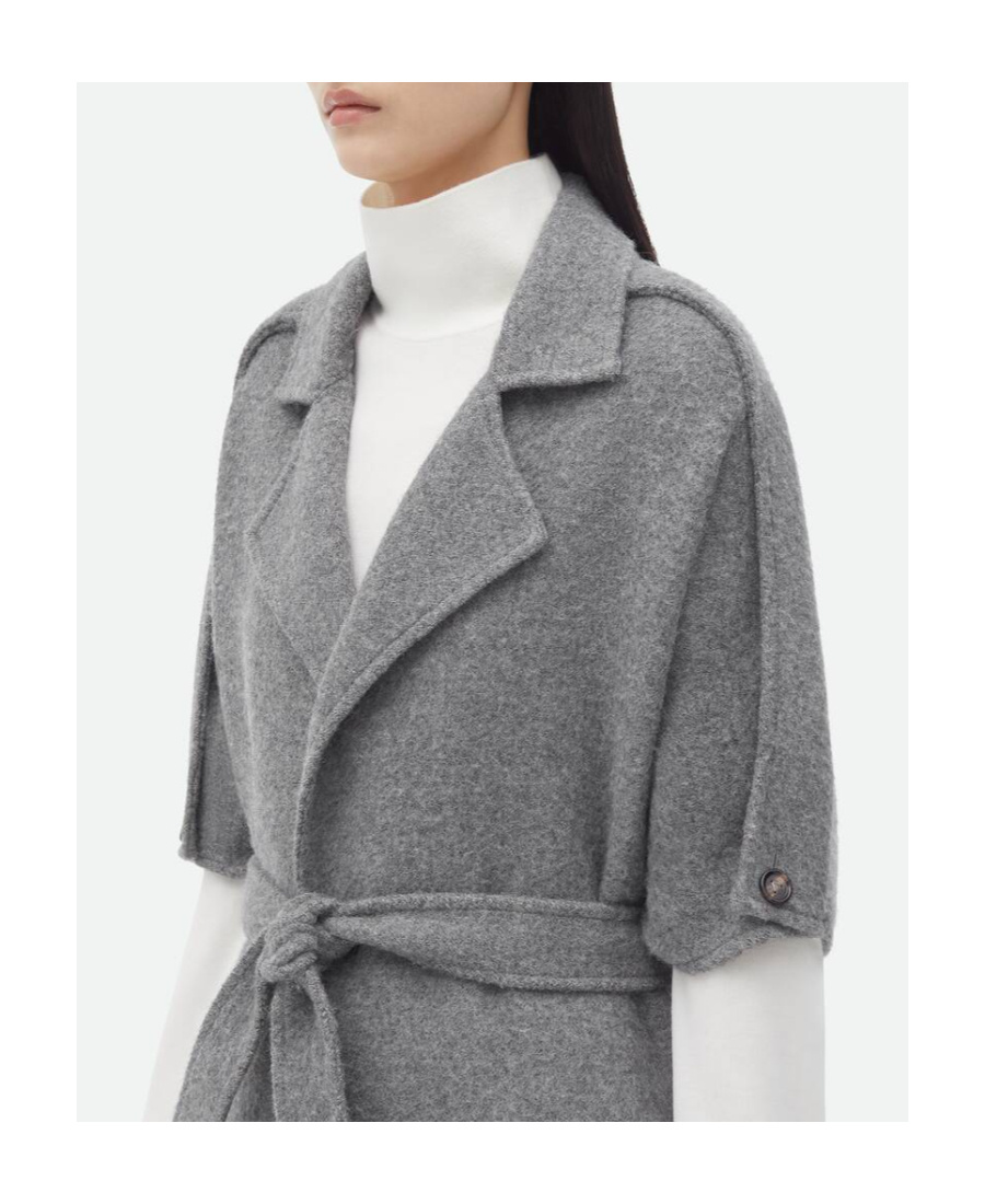 Bottega Veneta Wool Cashmere Single-breasted Coat In Gray