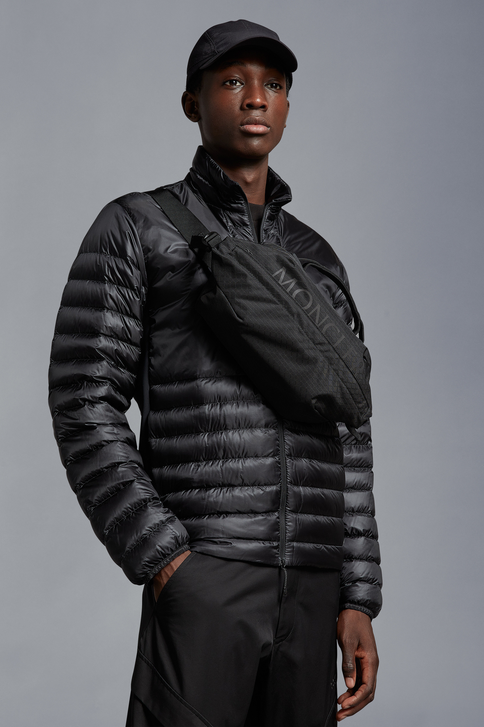 Moncler Logo-print Belt Bag In Black