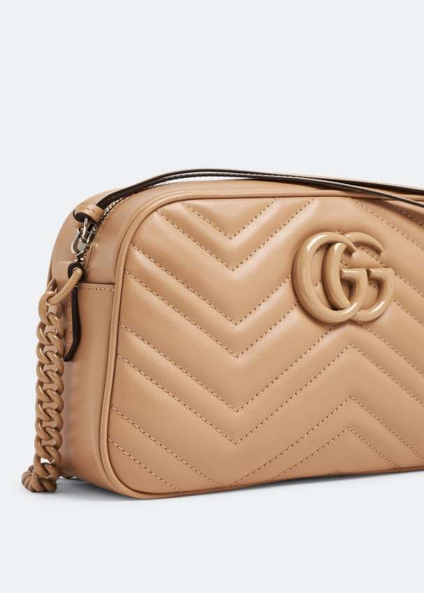 Gucci Gg Marmont Mini Matelasse Leather Camera Bag In Brown