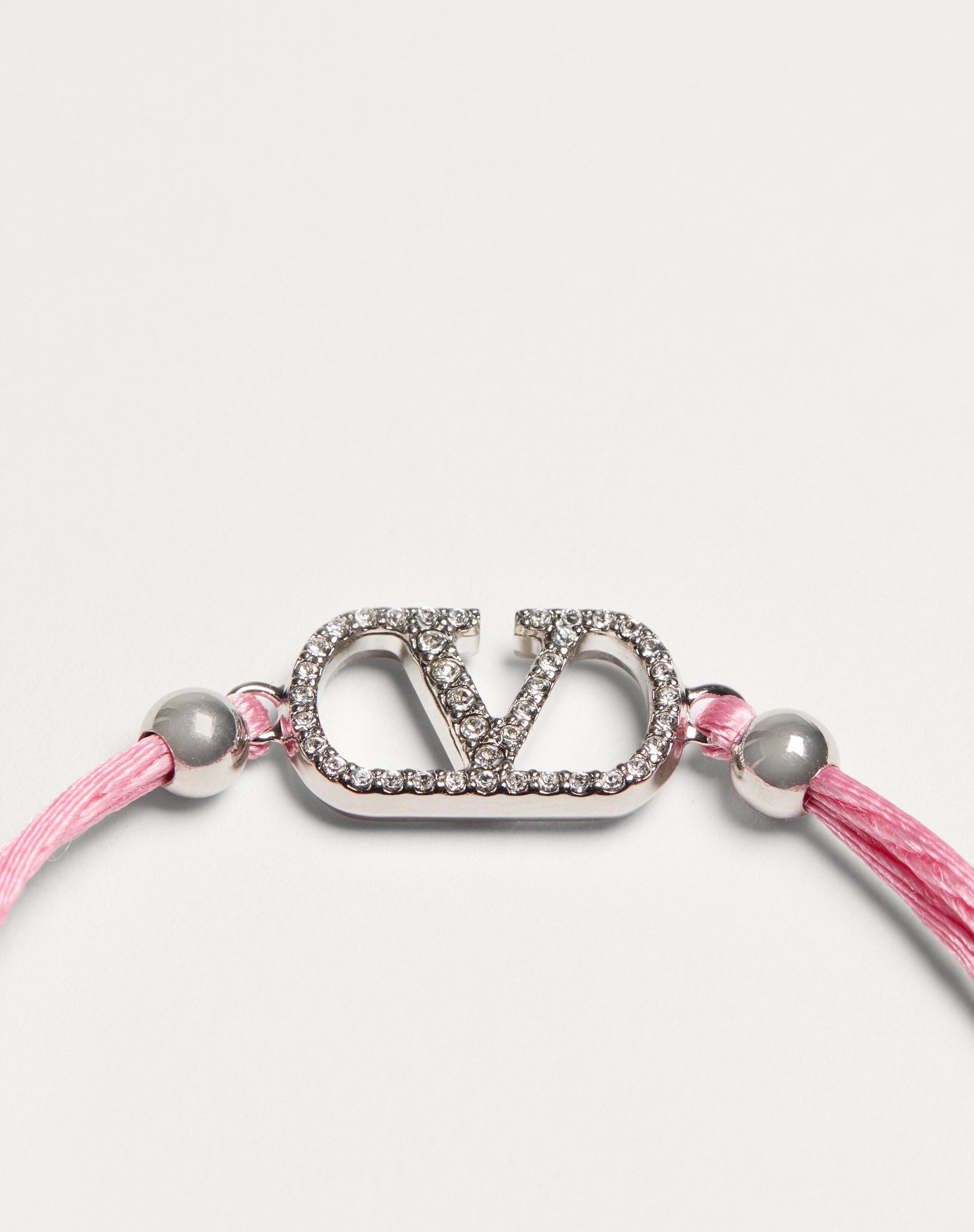 Valentino Vlogo Signature Fabric Bracelet In Pink