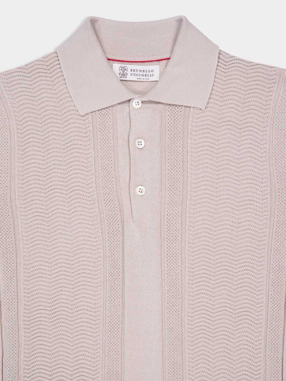 Brunello Cucinelli Short-sleeved Knitted Polo Shirt In White