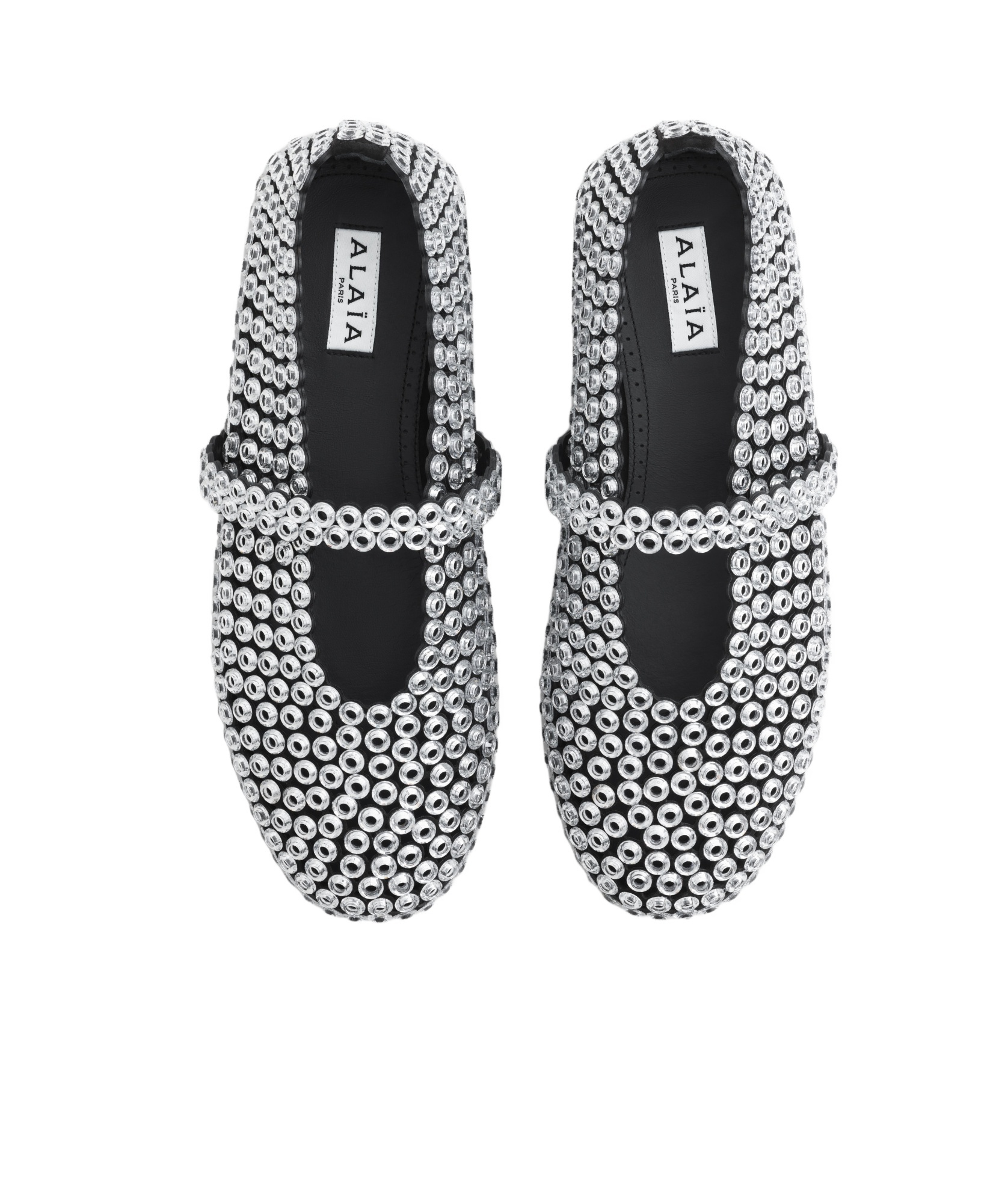 ALAÏA ALAÏA EMBELLISHED BALLET FLAT SHOES