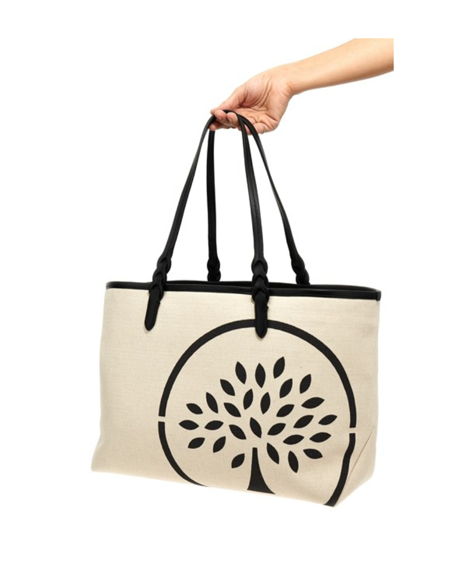 Mulberry Canvas Tote Logo-print Bag In White