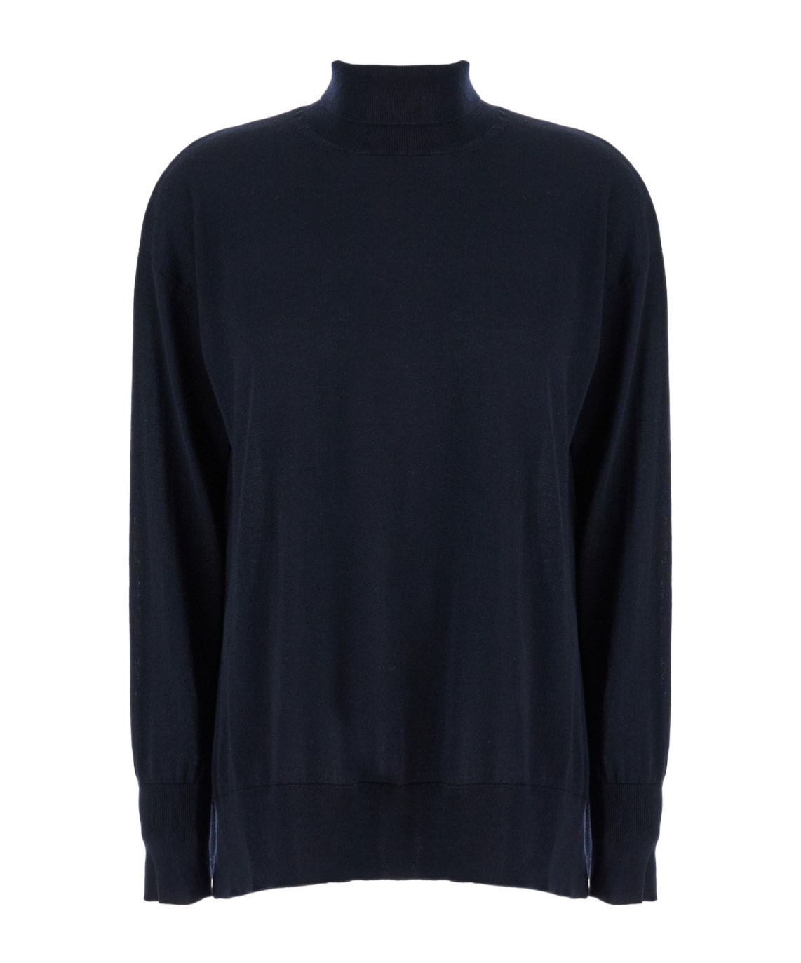 Max Mara Long-sleeved Turtleneck Sweater In Black