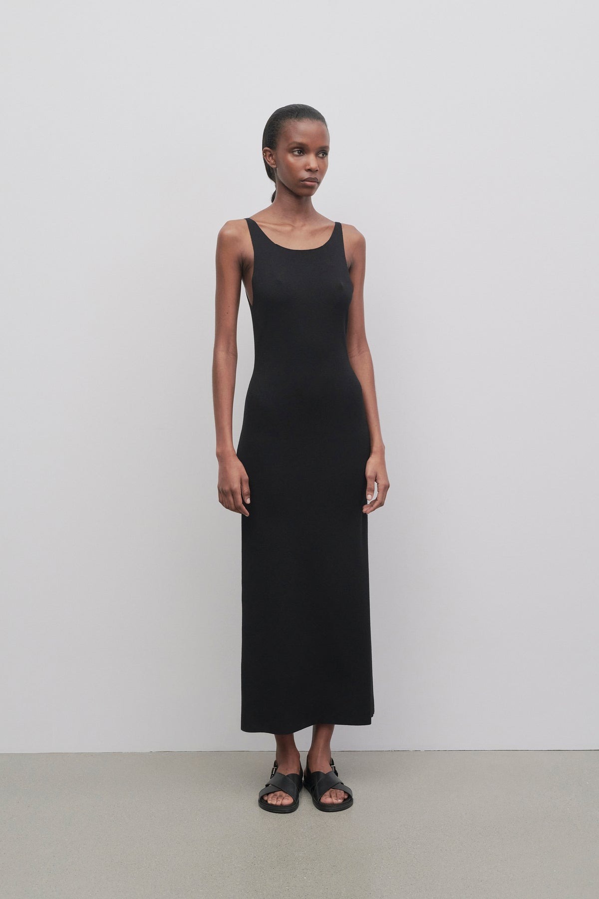 The Row Wool Vest Dress In Black