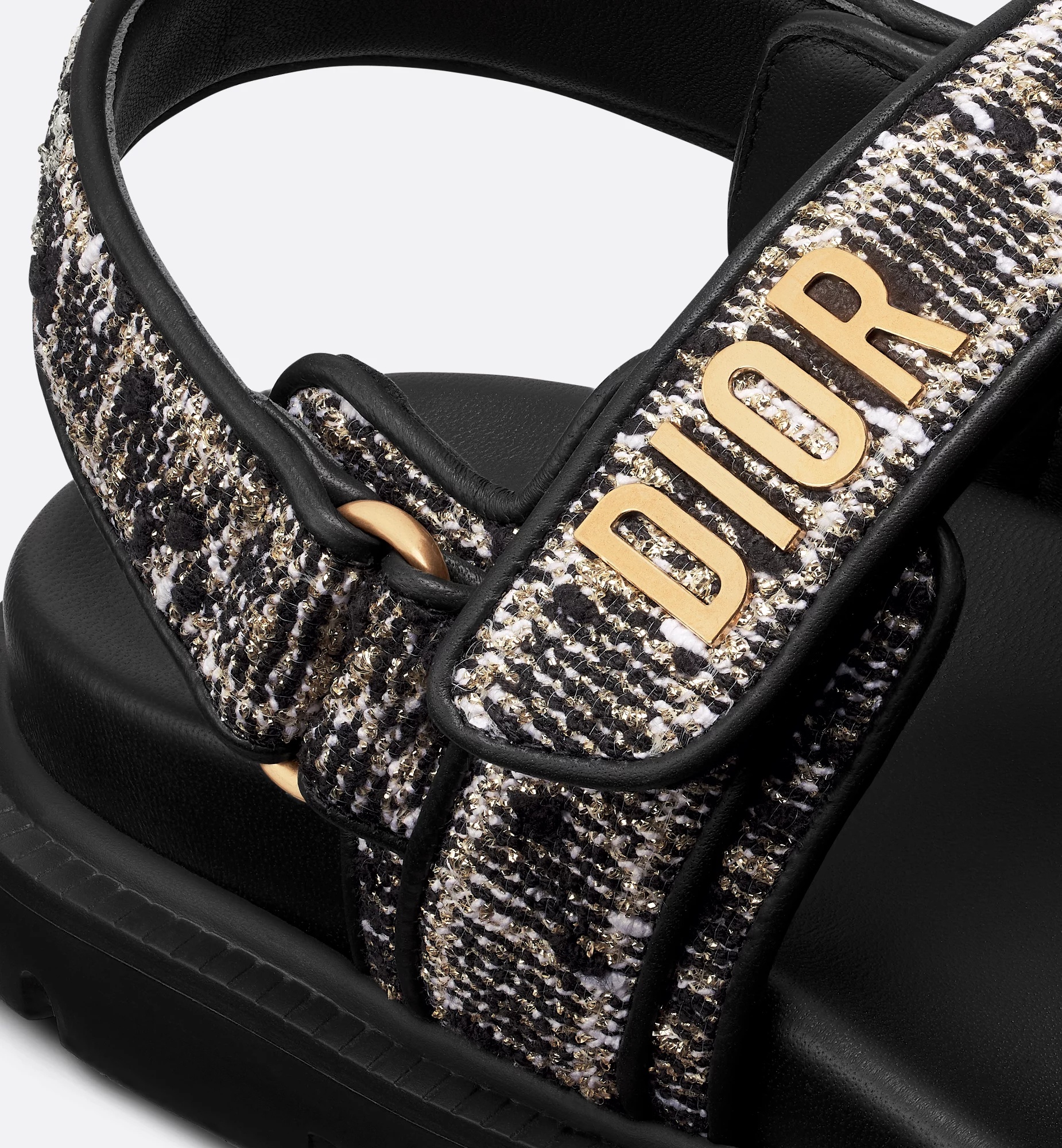 Dior Act Flat Sandals In Black