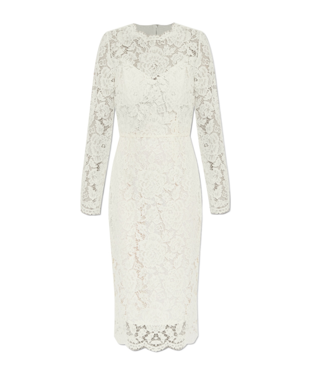 Dolce & Gabbana Floral-lace Midi Dress In White