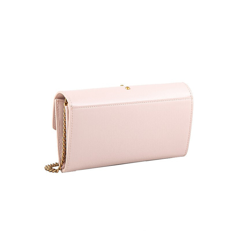 Shop Pinko Love Chain Wallet In Pink