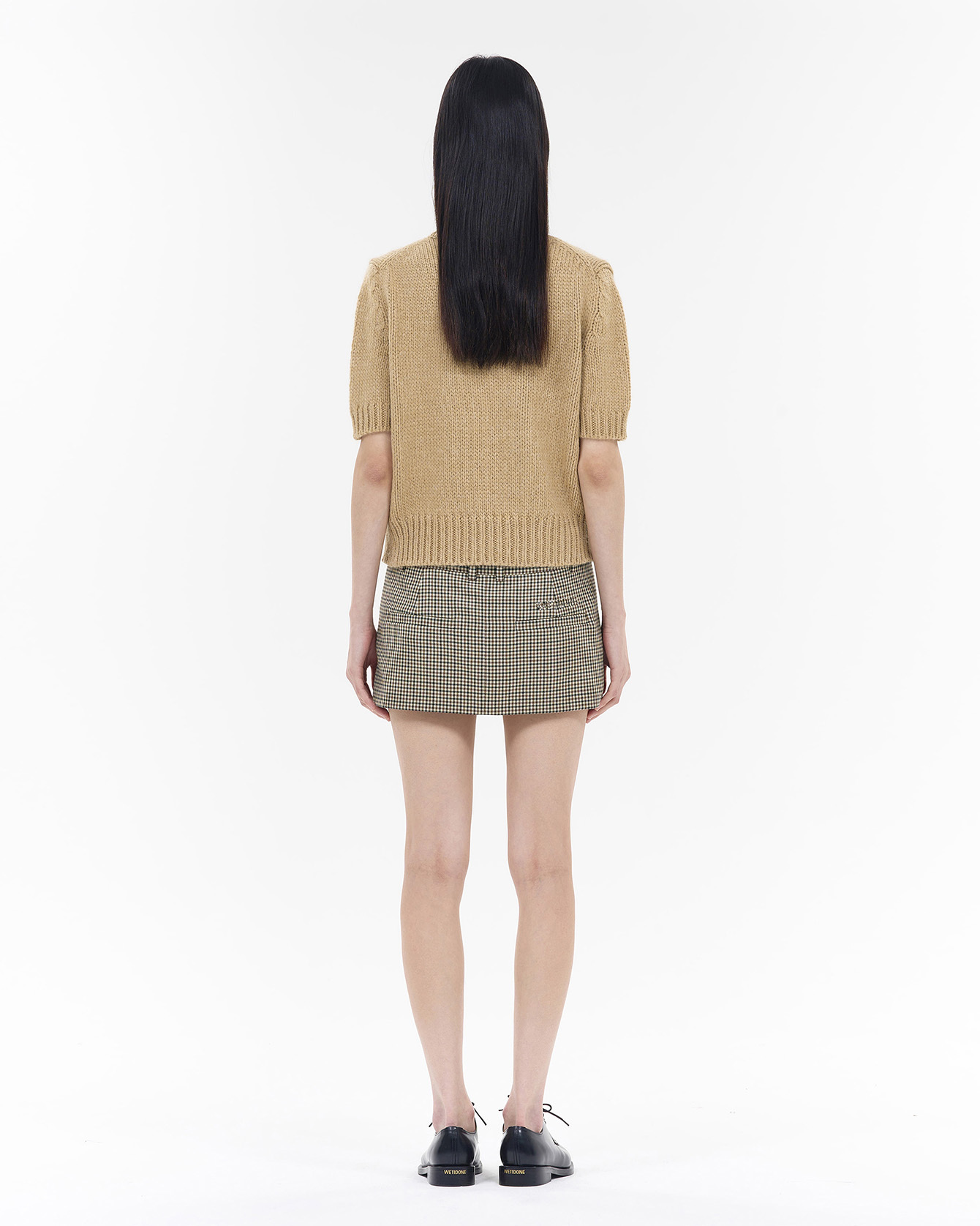 We11 Done Round-collar Short-sleeve Sweater In Nude