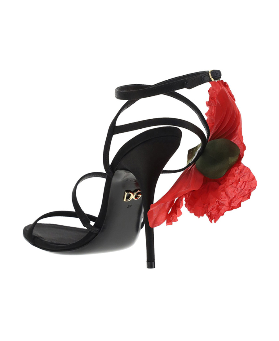 Dolce & Gabbana Floral-appliqué Sandals In Red