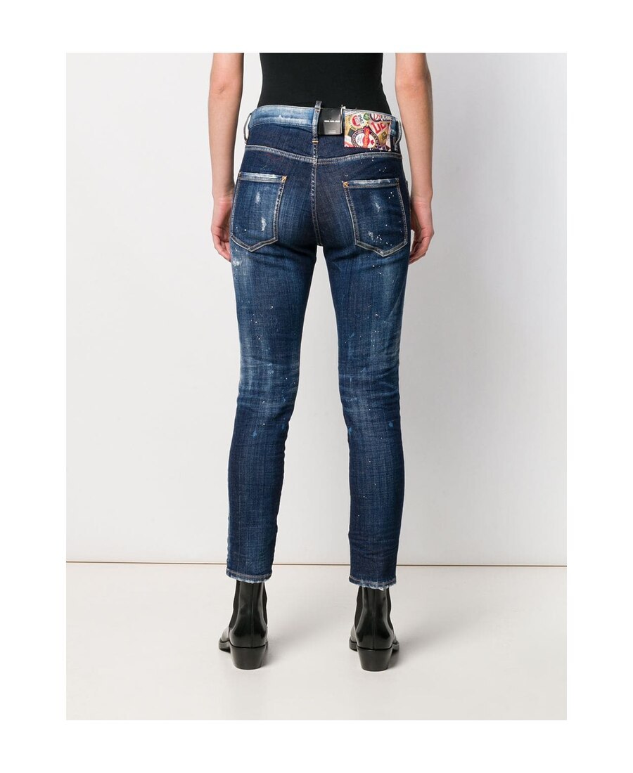 Dsquared2 Distressed Skinny Jeans In Blue