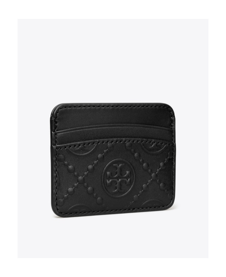 Tory Burch T Monogram-pattern Leather Wallet In Black