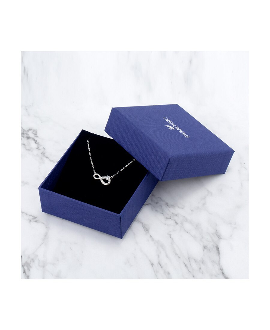 Swarovski Women's White Endless Symbol Necklace 5520576 In Gray
