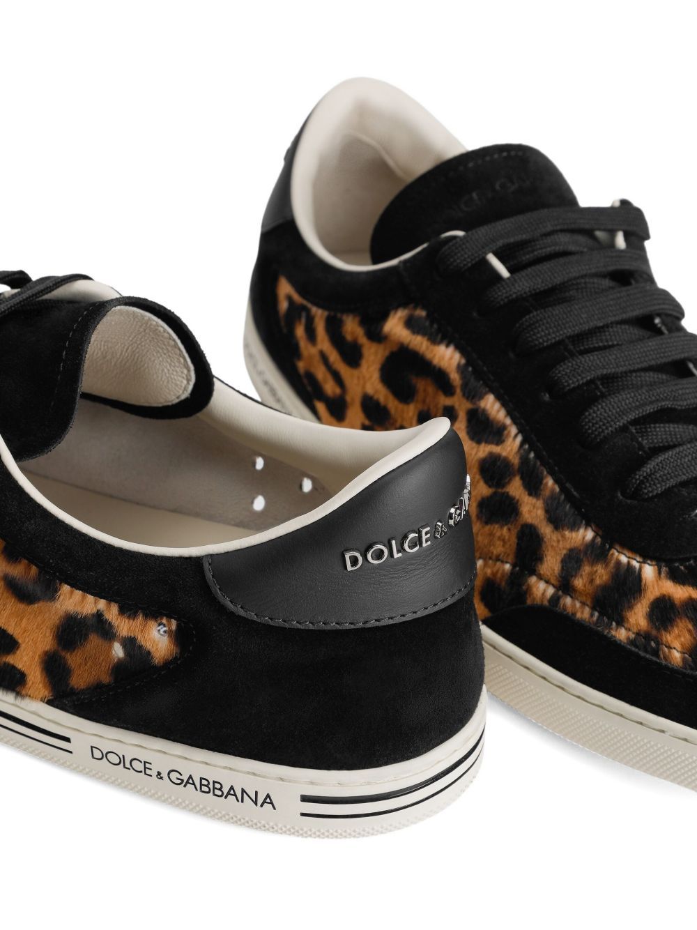 Dolce & Gabbana Saint Tropez Sneakers With Print In Black