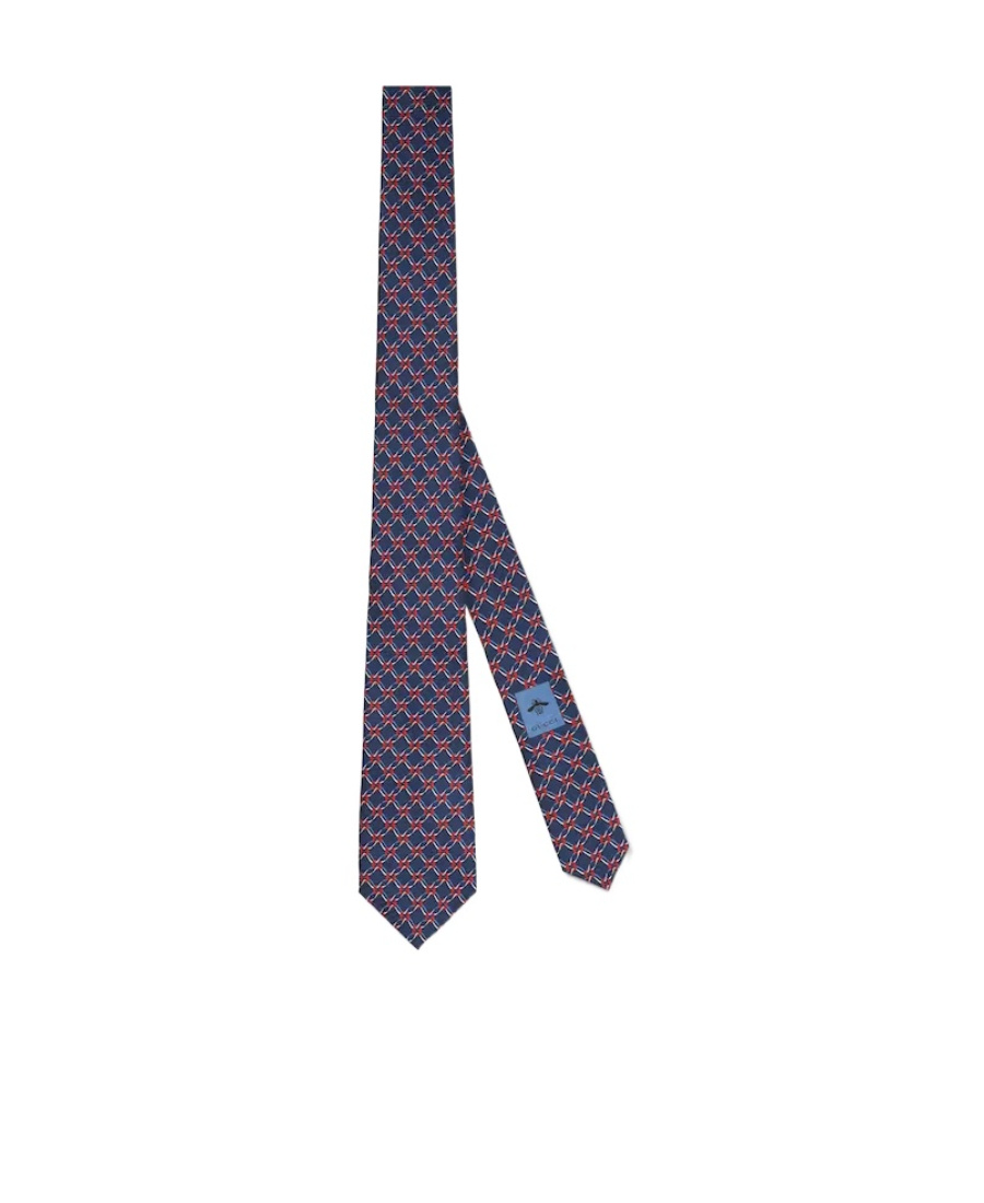 Gucci Interlocking G Silk Tie In Multicolor