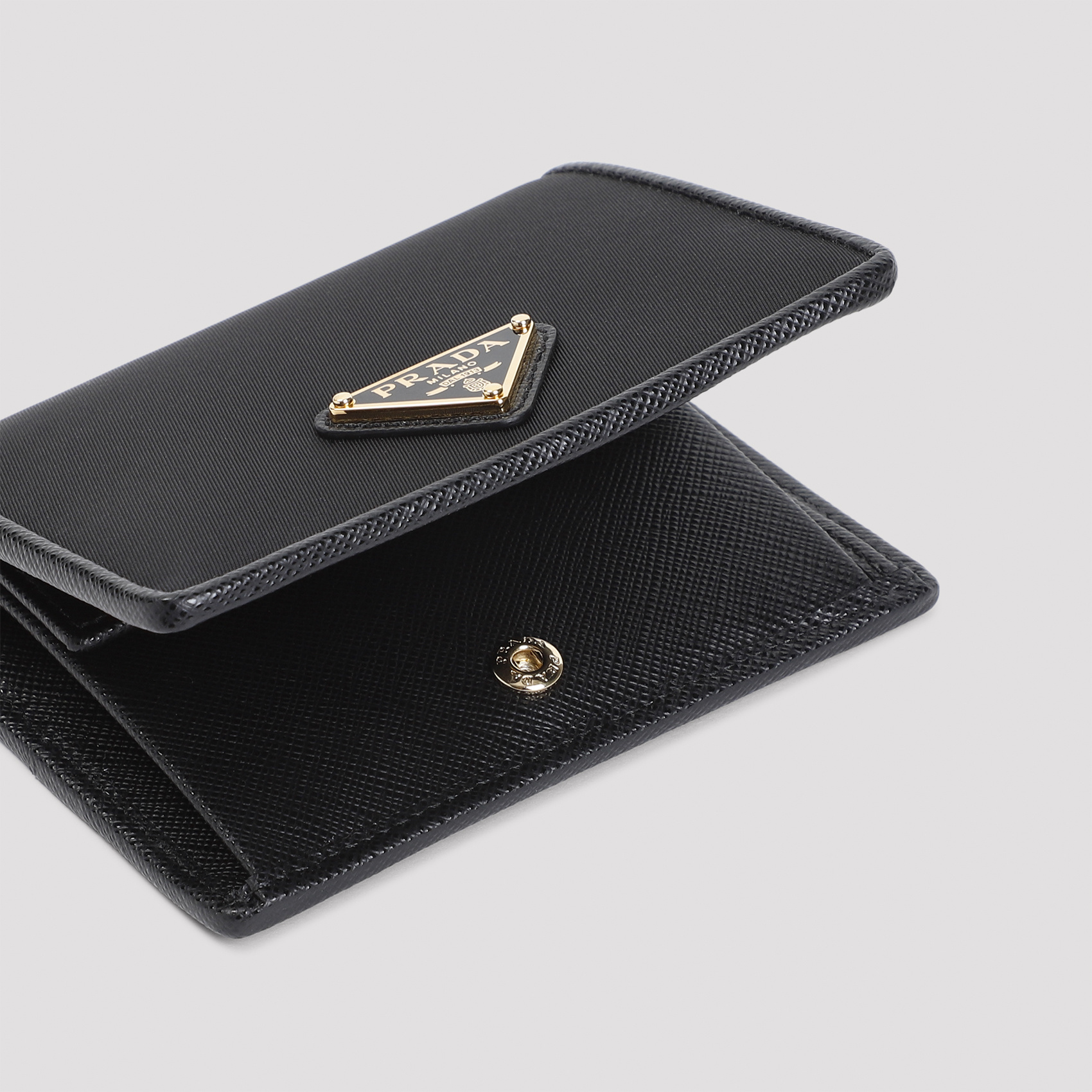 Prada Folding Wallet In Black