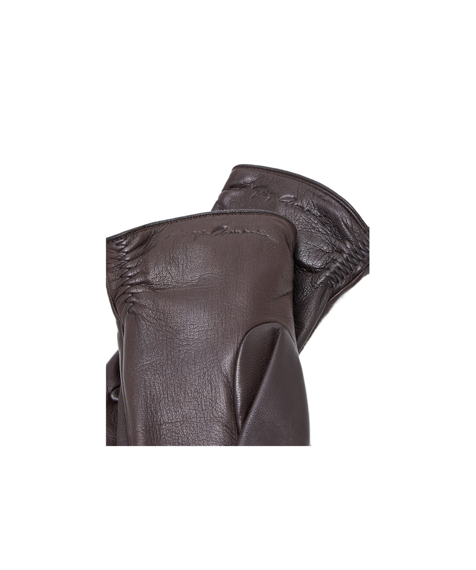 Giorgio Armani Lambskin Nappa Leather Gloves In Black