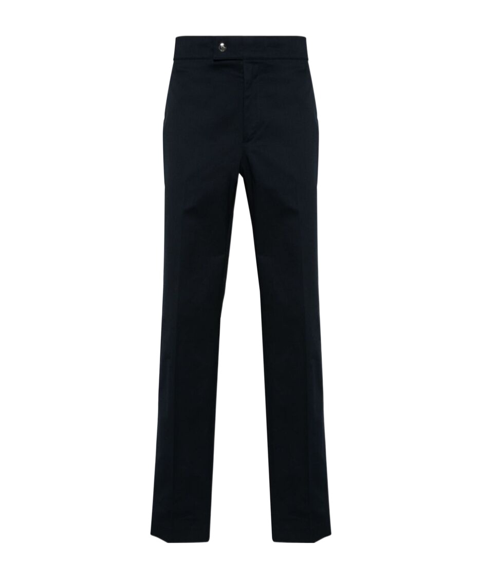 Moncler Striped-detail Tapered Trousers In Blue