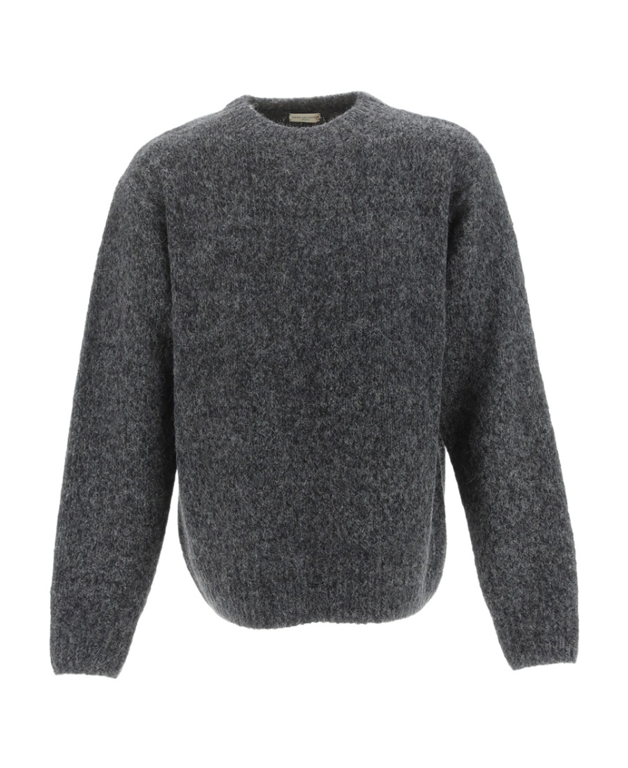 Dries Van Noten Round Neck Long-sleeved Sweater In Gray