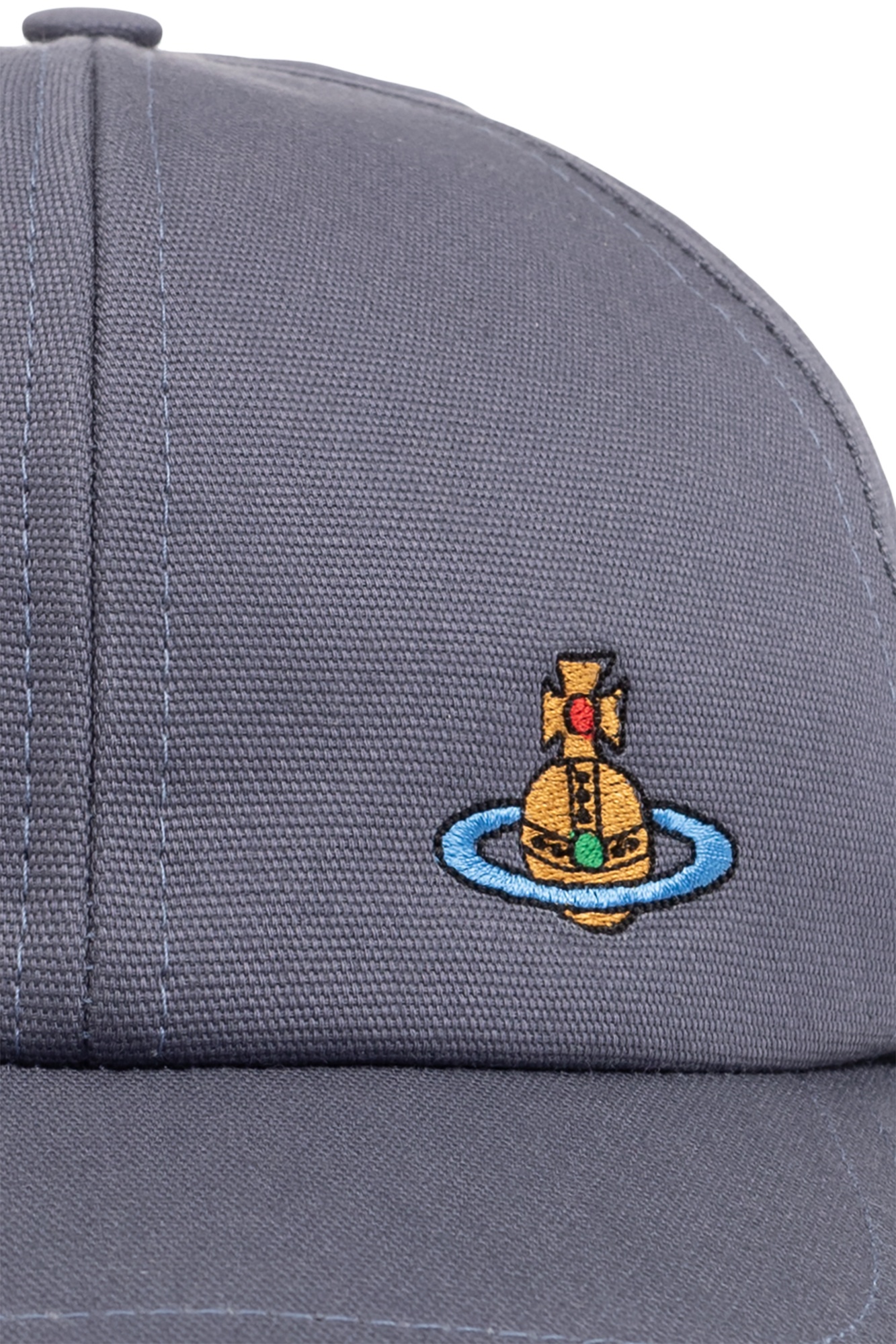 Vivienne Westwood Orb-embroidery Baseball Cap In Gray