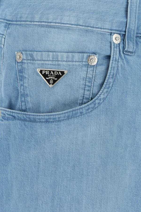 Prada Denim Jeans With Belt Loops And Straight Leg In Blue