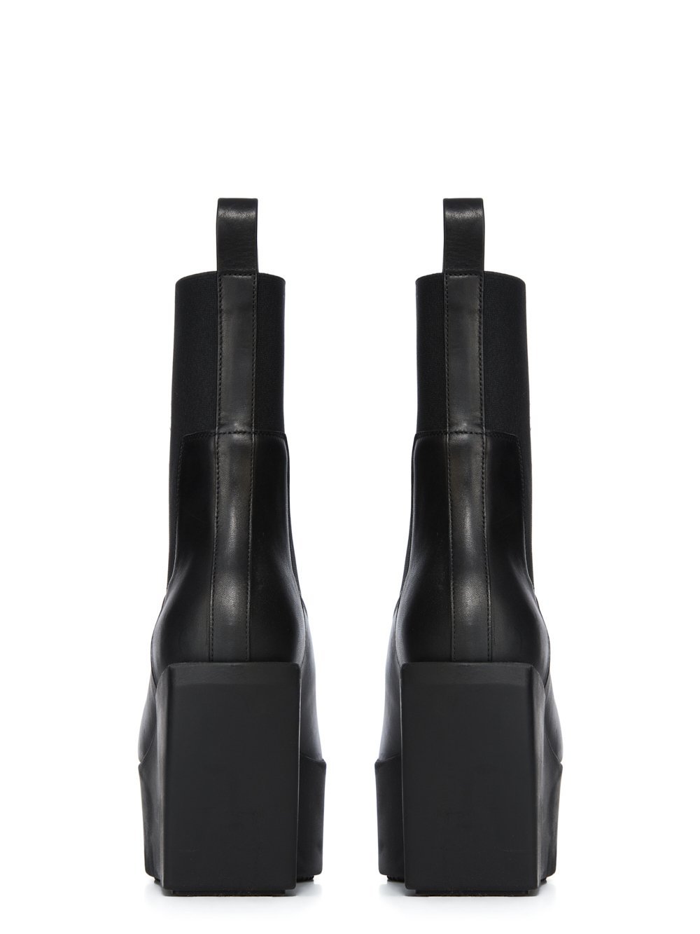 Rick Owens Black Concordians Sliver Platform Beatle Chelsea Boots In Black