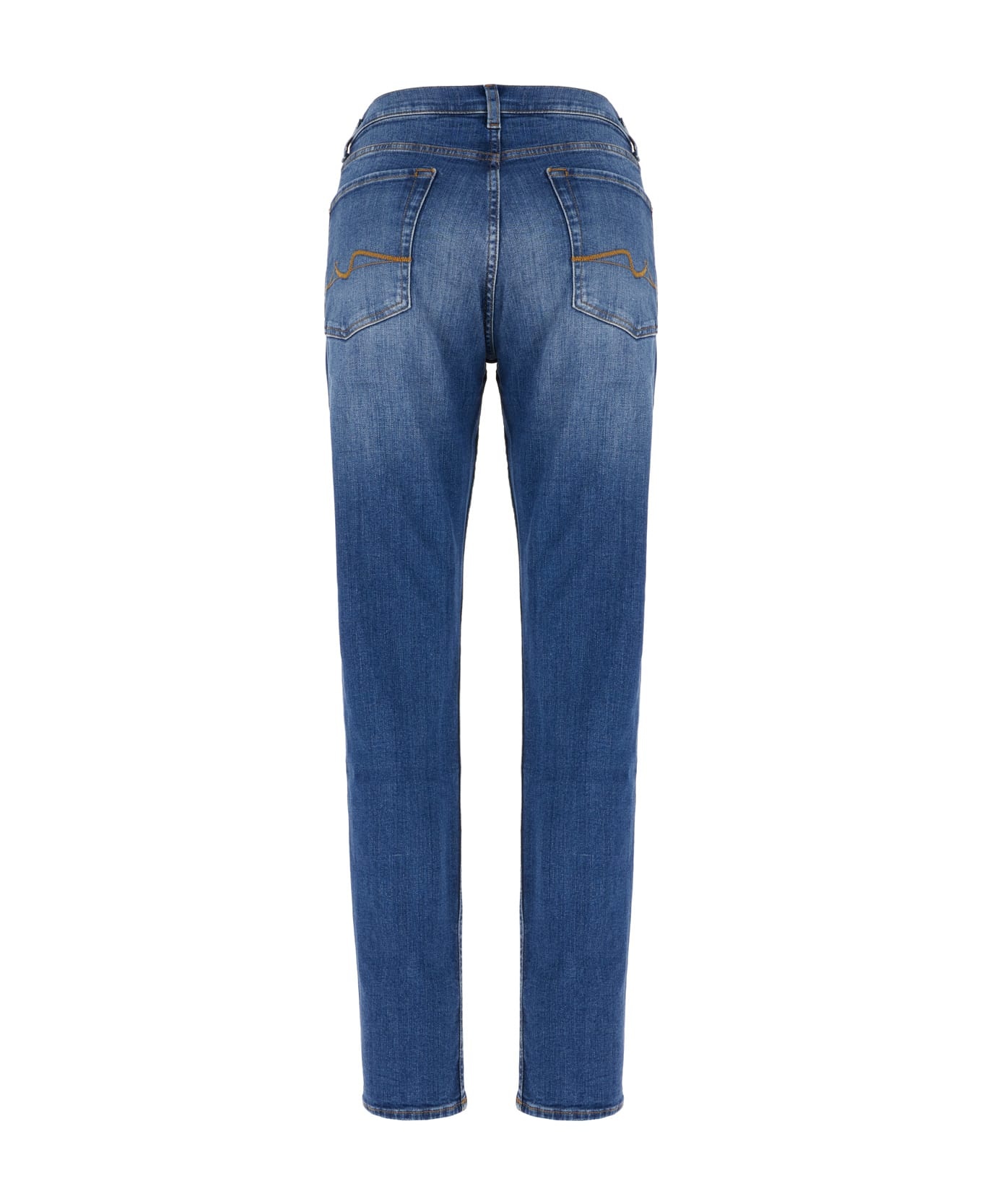 7 For All Mankind Luxe Performance Slimmy Light-wash Jeans In Blue