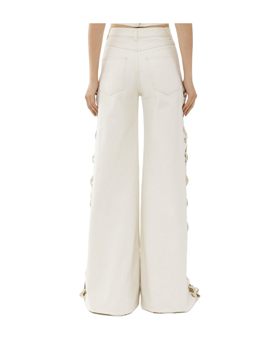 Chloé Logo Wide-legged Jeans In White