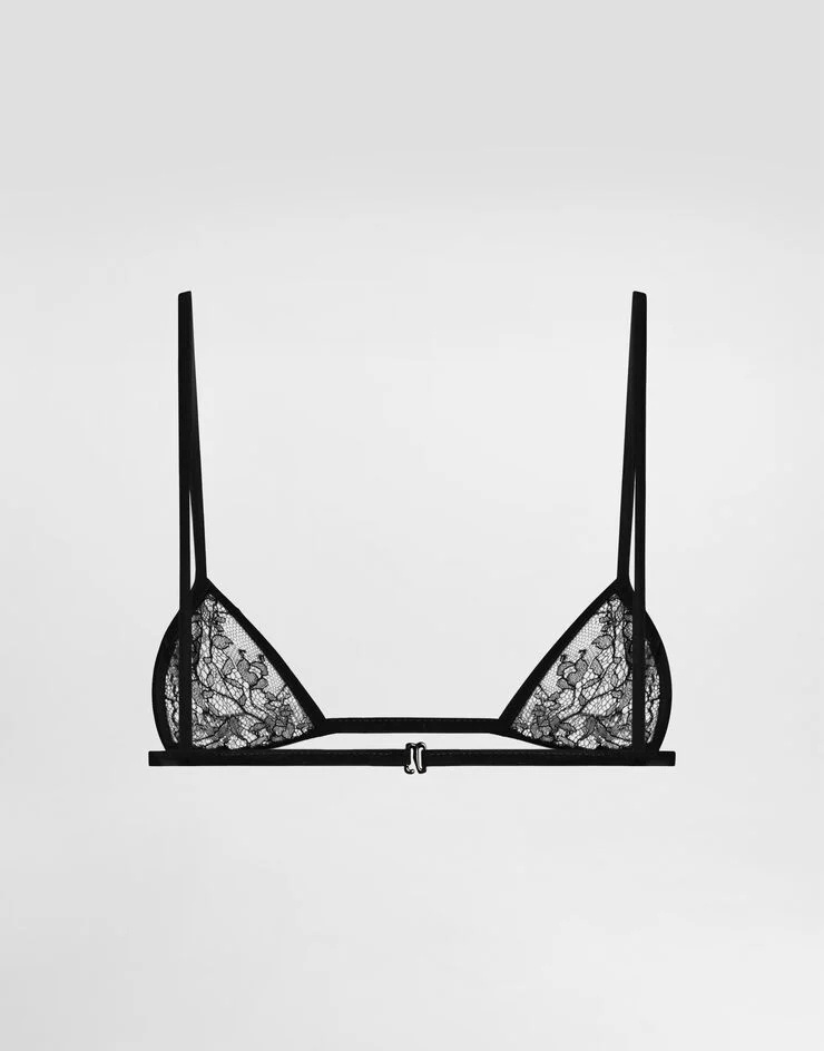Dolce & Gabbana Triangle Cup Adjustable Strap Lingerie In Black