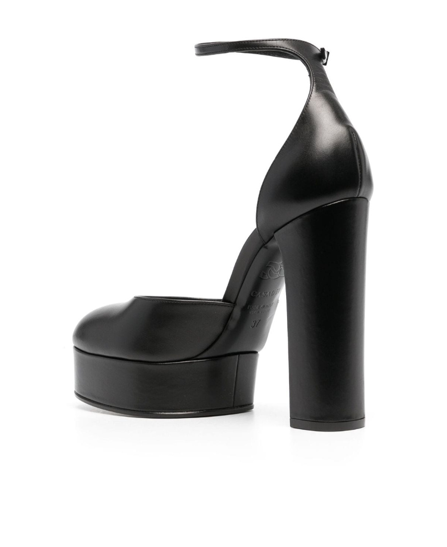 Casadei Black Patent Leather Pumps With Platform In Black