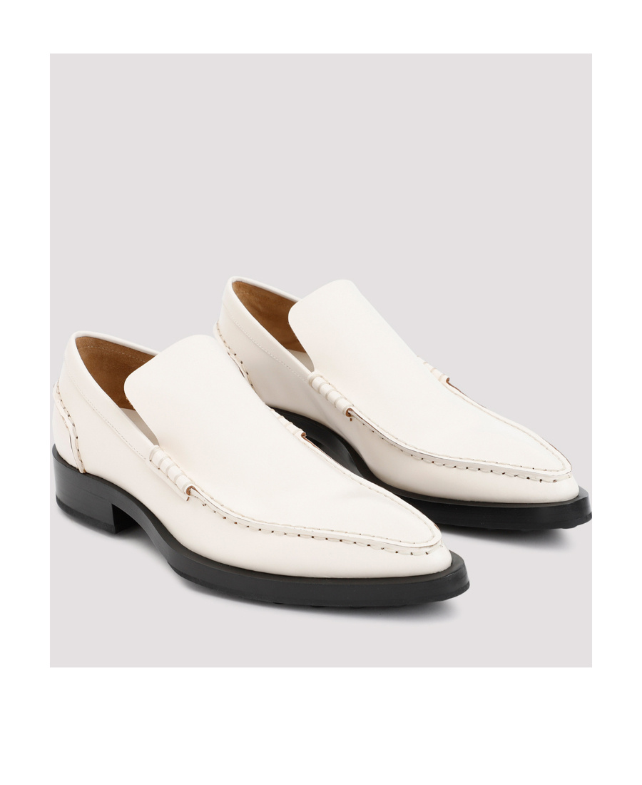 Jil Sander Pointed-toe Leather Loafers In White