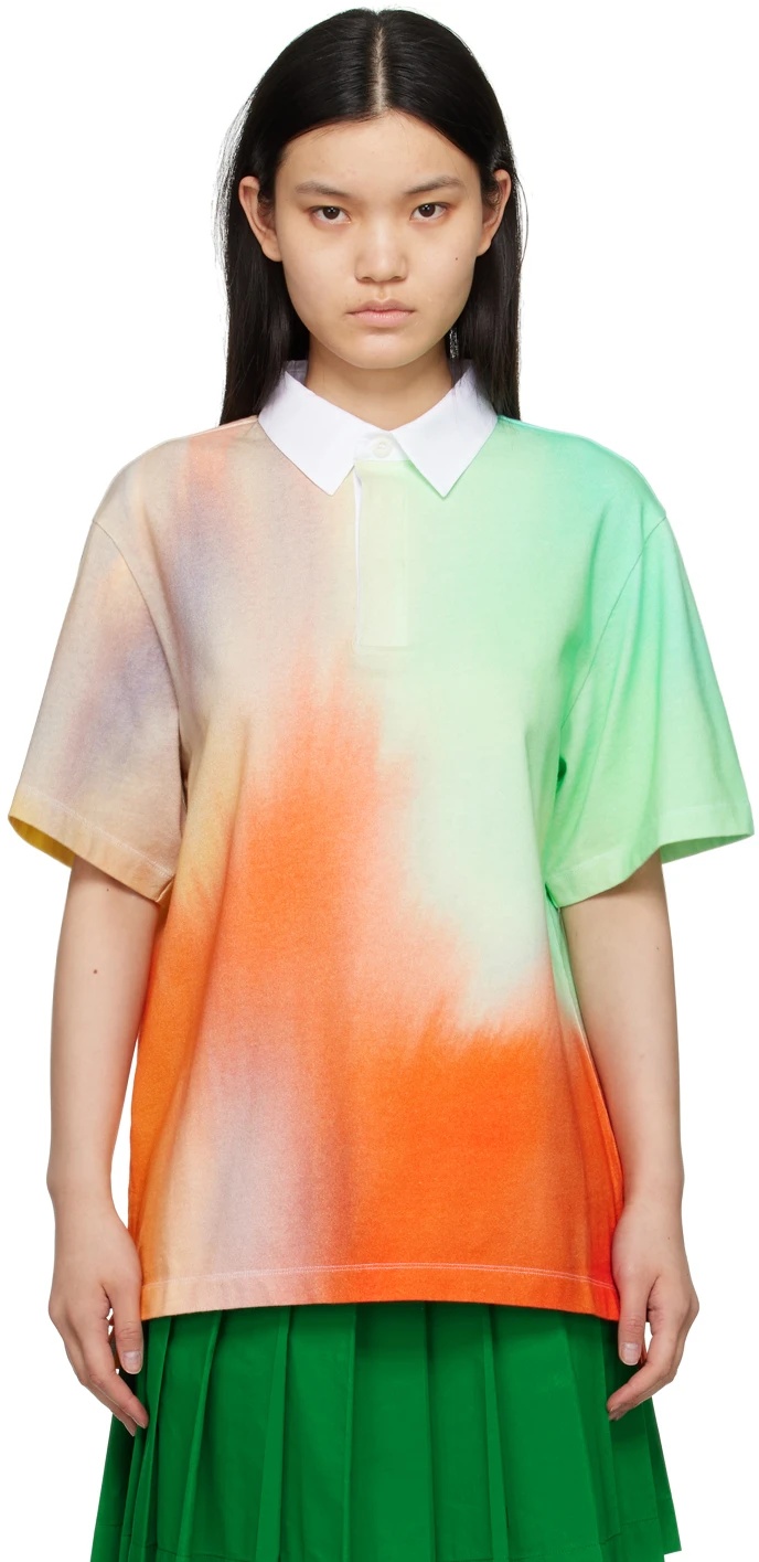 Maison Kitsuné Graded Pattern Polo Shirt In White