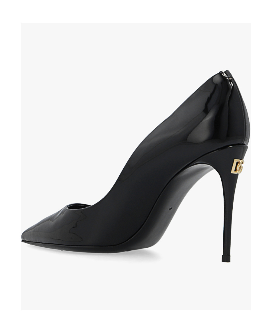 Dolce & Gabbana Cardinale 90 Patent Leather Pointed Pumps In Black