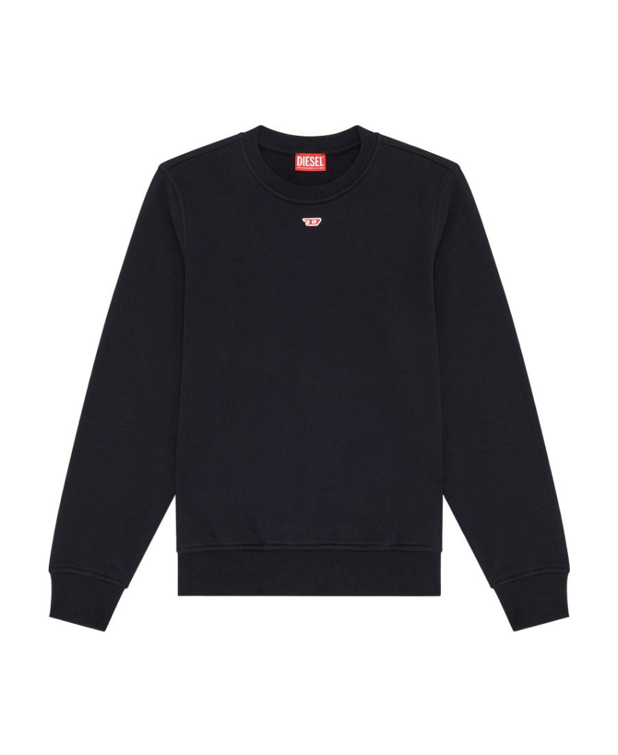 Diesel D-logo Cotton Sweatshirt In Black